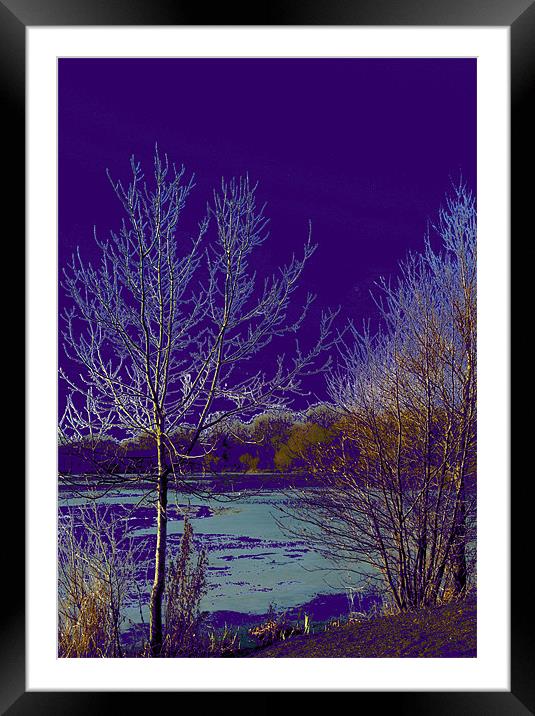 Surreal Icy lake in Purple Framed Mounted Print by Chris Day