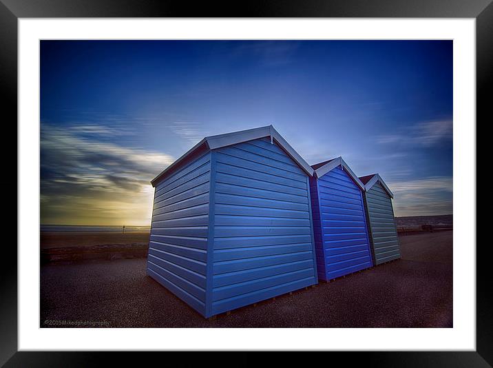  Beach Huts Framed Mounted Print by mike Davies