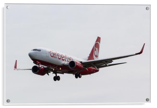 AirBerlin Boeing 737 Acrylic by David Pyatt