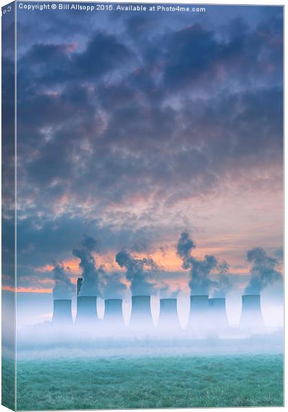 Steam rising from the cooling towers at Ratcliffe  Canvas Print by Bill Allsopp