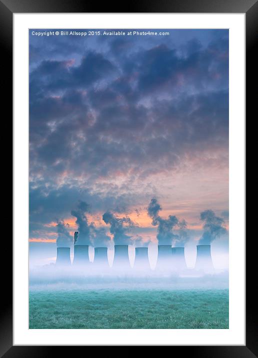 Steam rising from the cooling towers at Ratcliffe  Framed Mounted Print by Bill Allsopp