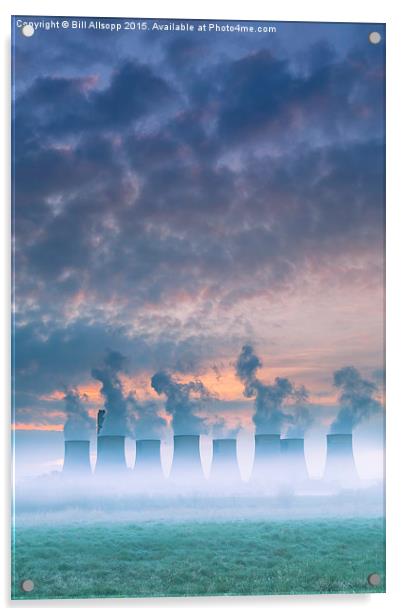 Steam rising from the cooling towers at Ratcliffe  Acrylic by Bill Allsopp