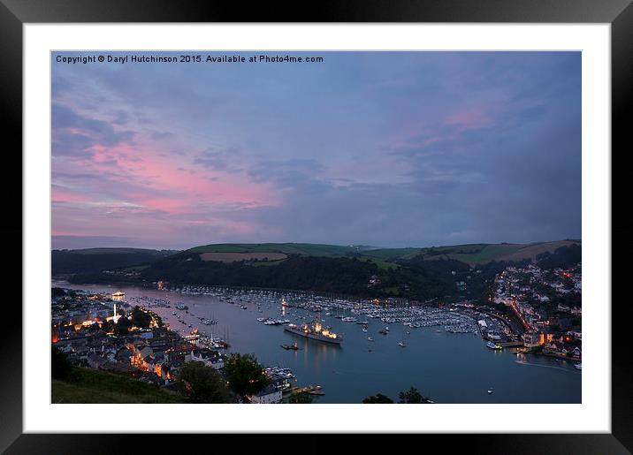 Dusk over the River Dart Framed Mounted Print by Daryl Peter Hutchinson