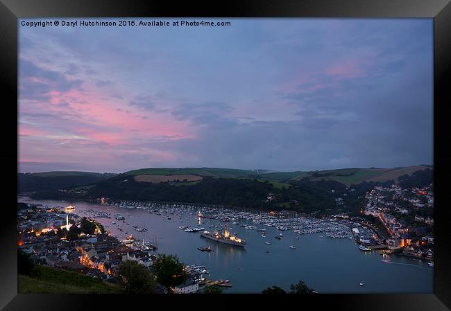 Dusk over the River Dart Framed Print by Daryl Peter Hutchinson