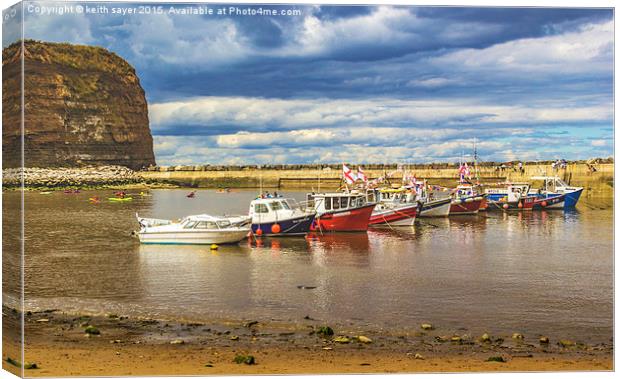  Boats In Staithes Harbour Canvas Print by keith sayer