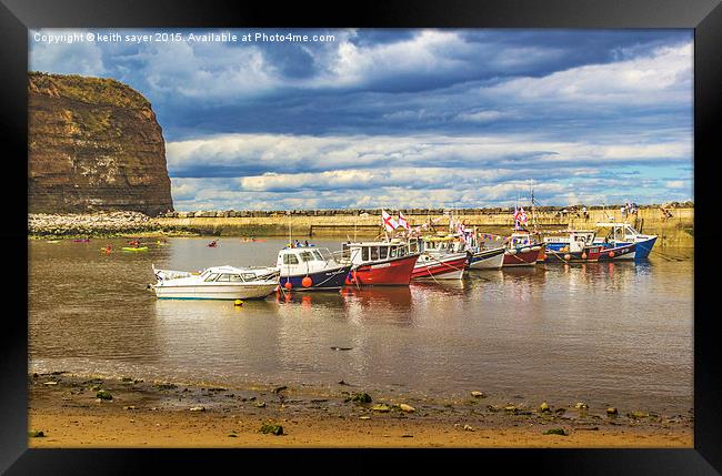  Boats In Staithes Harbour Framed Print by keith sayer