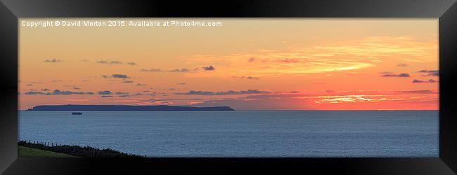  Lundy Island from Saunton Down at Sunset Framed Print by David Morton