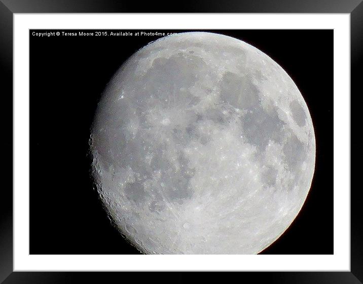  Full Moon26/08/15 Taken over Salwayash, Dorset  Framed Mounted Print by Teresa Moore
