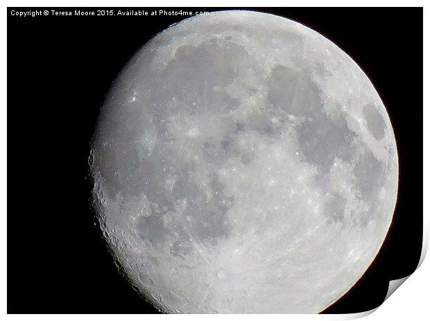  Full Moon26/08/15 Taken over Salwayash, Dorset  Print by Teresa Moore
