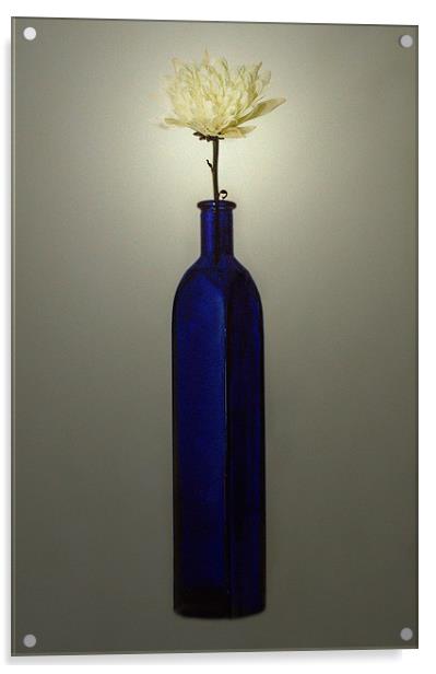  Blue Bottle Acrylic by David Martin