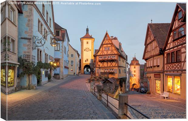 Rothenburg ob der Tauber Canvas Print by Julie Woodhouse