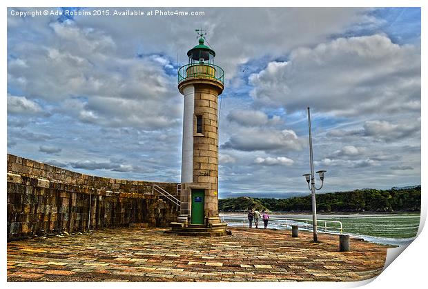  Binic Lighthouse. Bretagne. Print by Ade Robbins