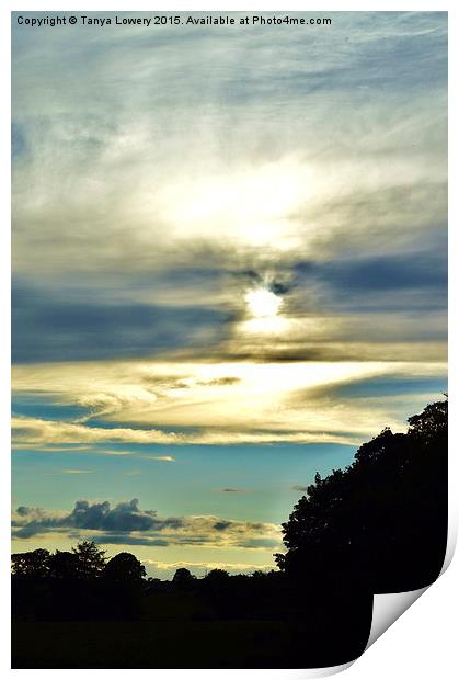  clouds nearing sunset Print by Tanya Lowery
