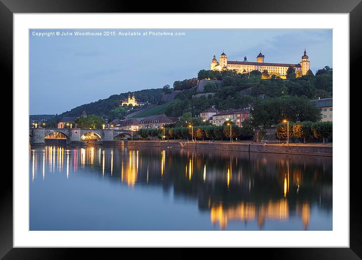 Marienberg Fortress with Main River, Wurzburg, Bav Framed Mounted Print by Julie Woodhouse