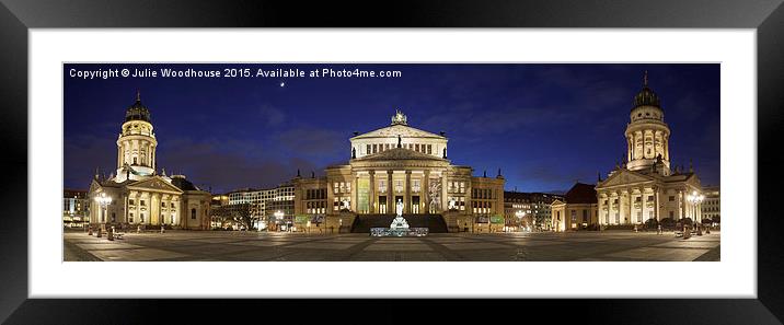Gendarmenmarkt at night panorama, Berlin, Germany Framed Mounted Print by Julie Woodhouse