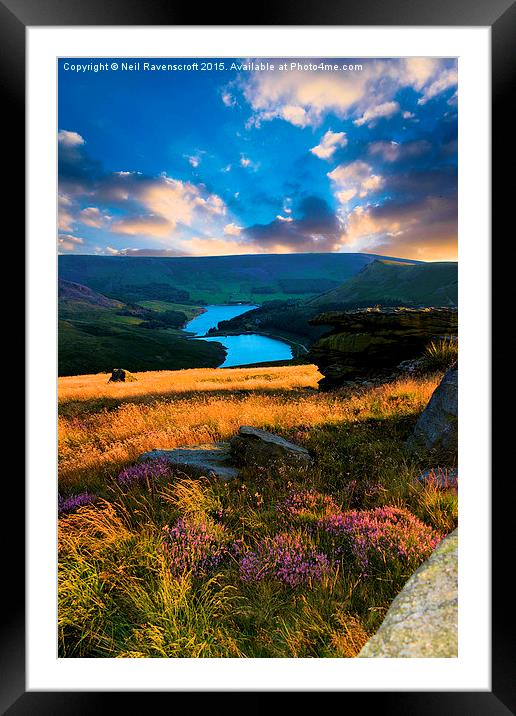  Dovestone sunset Framed Mounted Print by Neil Ravenscroft