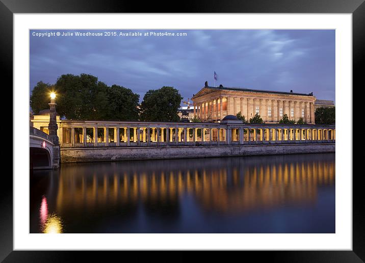 Alte Nationalgalerie and River Spree, Berlin, Germ Framed Mounted Print by Julie Woodhouse