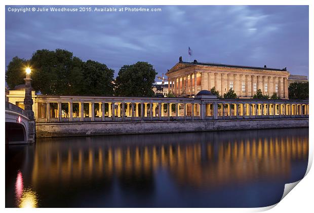 Alte Nationalgalerie and River Spree, Berlin, Germ Print by Julie Woodhouse
