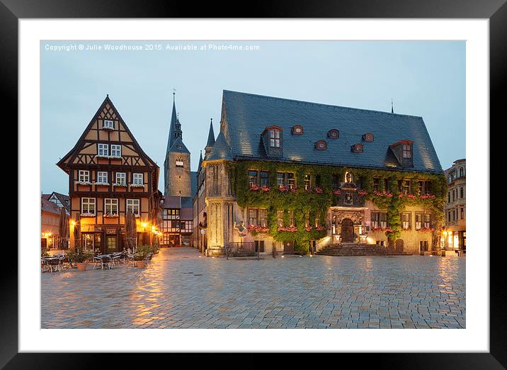 Marktet Square in Quedlinburg Framed Mounted Print by Julie Woodhouse