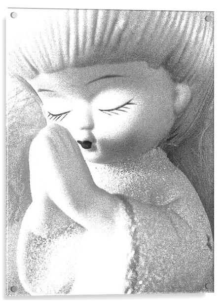 An Angel Praying  Acrylic by Sue Bottomley