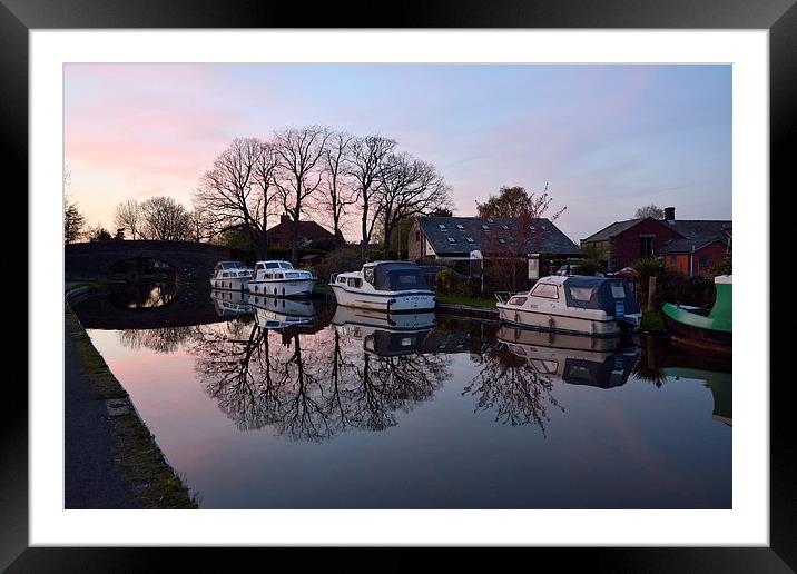 Lancaster Canal At Sunset Framed Mounted Print by Gary Kenyon