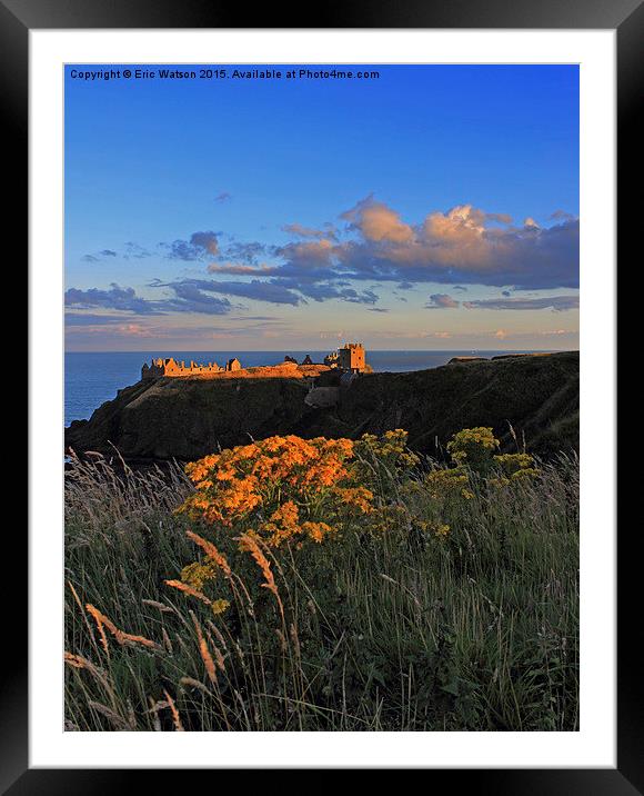  Dunnottar Castle at Sunset Framed Mounted Print by Eric Watson