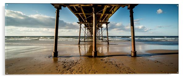 Under Saltburn Pier Panoramic Acrylic by Dave Hudspeth Landscape Photography
