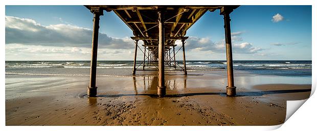Under Saltburn Pier Panoramic Print by Dave Hudspeth Landscape Photography