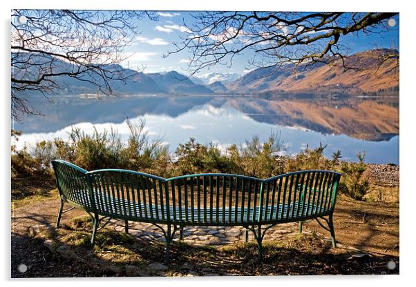  Seat with a view of Derwentwater Acrylic by Gary Kenyon
