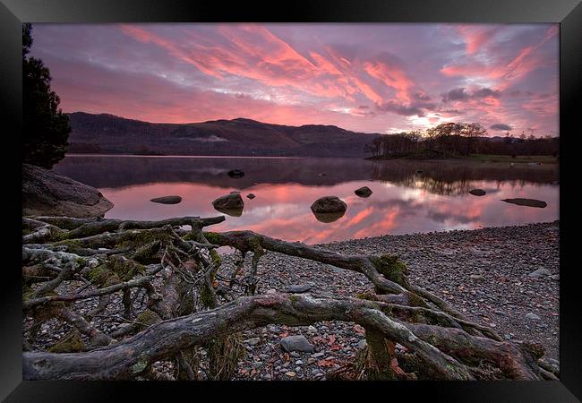  Sky On Fire Above Derwentwater Framed Print by Gary Kenyon