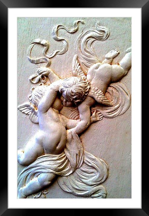  Two Cherubs playing Framed Mounted Print by Sue Bottomley