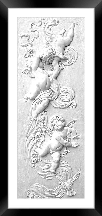  Cherub's playing black and white wall art Framed Mounted Print by Sue Bottomley