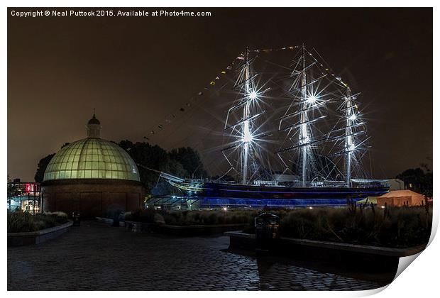  Greenwich at Night Print by Neal P