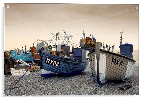  Hastings Fishing Boats Acrylic by Tony Bates