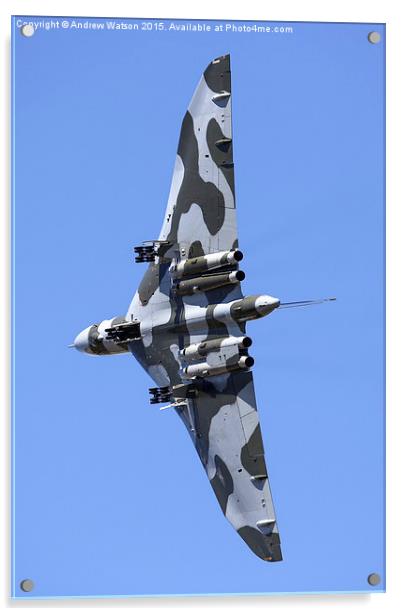  Vulcan XH558 wheels down wings up. Acrylic by Andrew Watson