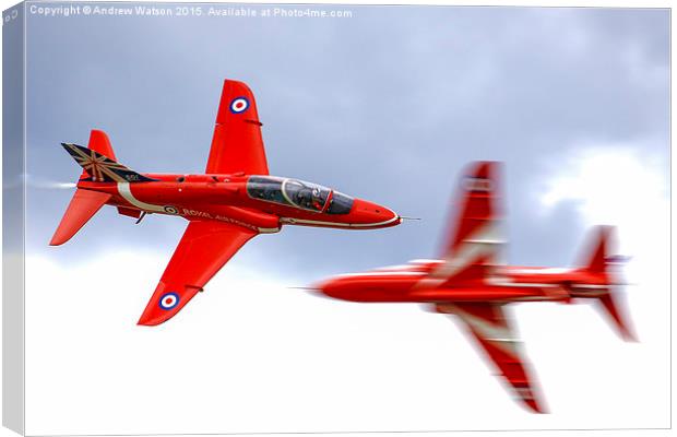  Red Arrows Opposition Pass Canvas Print by Andrew Watson