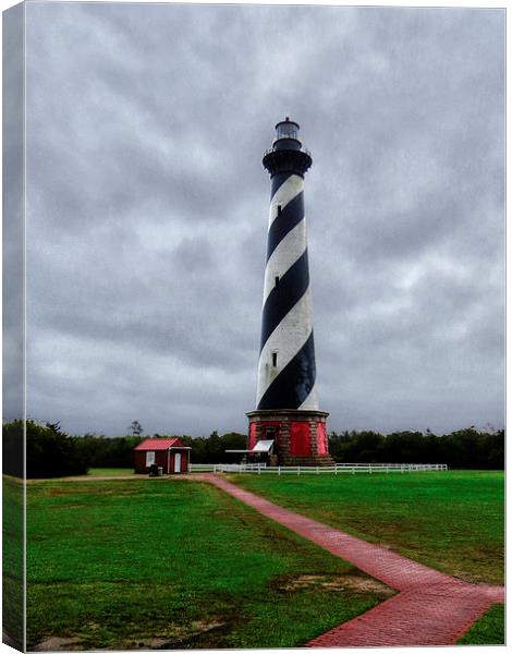  Brick Pathway To The Lighthouse Canvas Print by Tom and Dawn Gari