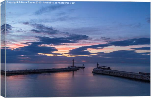  Whitby Last Light Canvas Print by Dave Evans