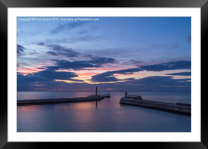  Whitby Last Light Framed Mounted Print by Dave Evans