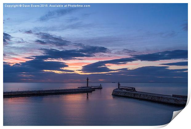  Whitby Last Light Print by Dave Evans