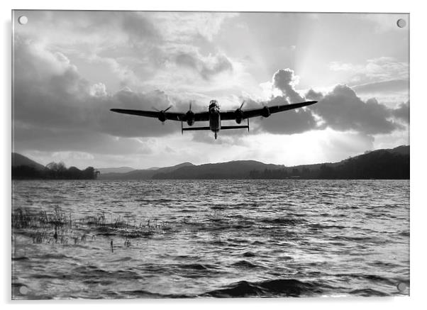 Lancaster and the Lake - Mono Acrylic by J Biggadike