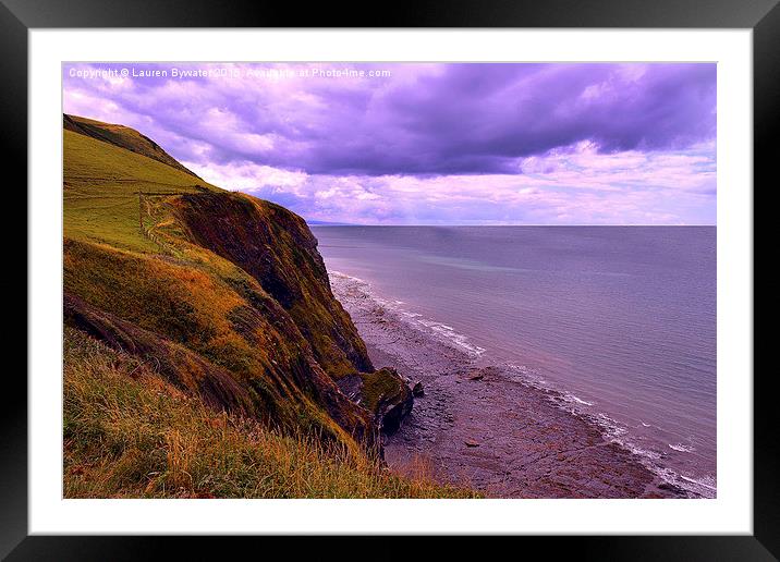 Borth Cliffs, Coastal View, Wales Framed Mounted Print by Lauren Bywater