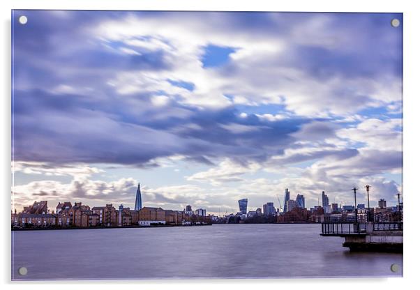  London Grey Skies. Acrylic by Peter Bunker