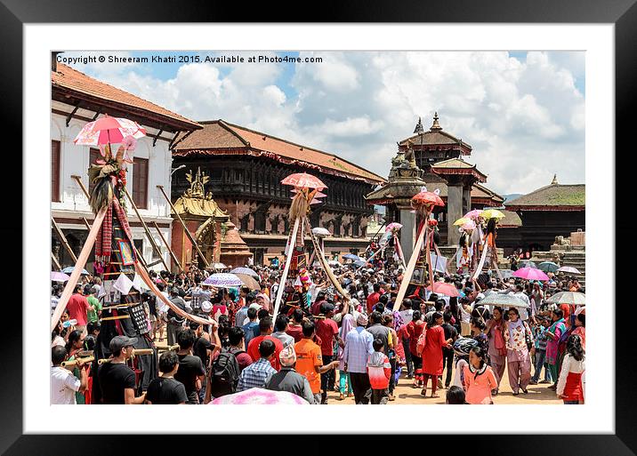  Festival of Nepal: Cow festival Framed Mounted Print by Shreeram Khatri