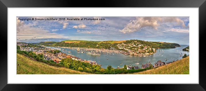 Dartmouth & Kingswear Panorama Framed Mounted Print by Simon Litchfield
