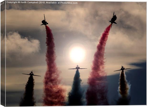  Red Arrows Enid Formation Canvas Print by Keith Campbell
