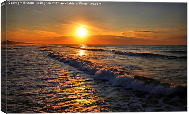 Just The Gentle Rolling waves & The Warmth of The  Canvas Print by Marie Castagnoli