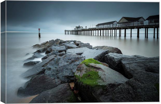  Southwold Rockery and Pier Canvas Print by Neil Almnond