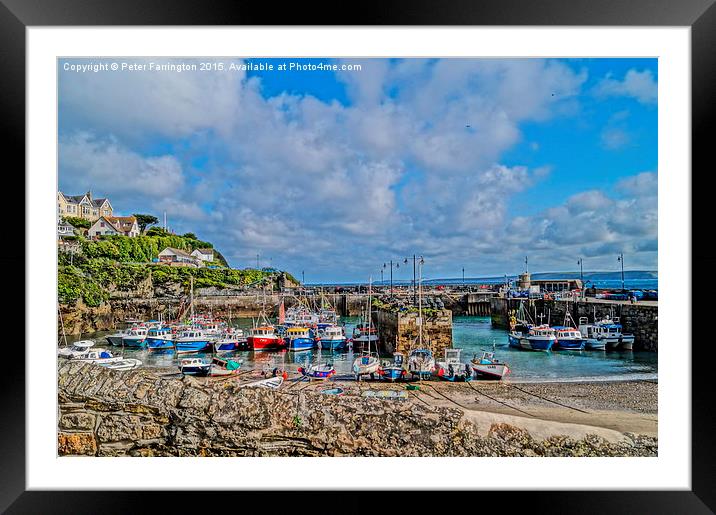 Newquay Harbour Framed Mounted Print by Peter Farrington