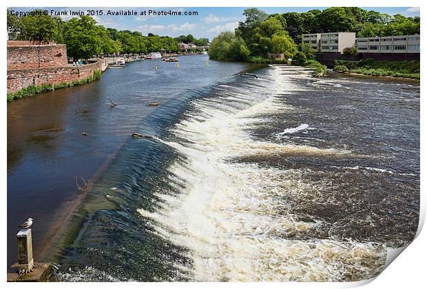  The weir at Chester on the River Dee Print by Frank Irwin